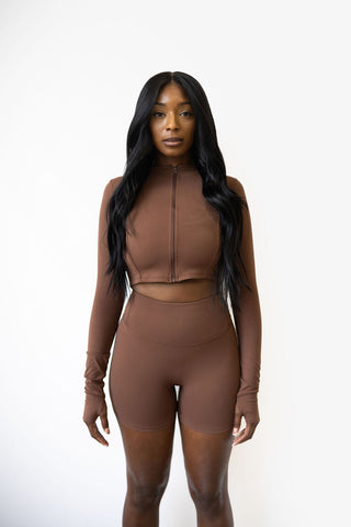 Define Seamless Scrunch Shorts, Cacao